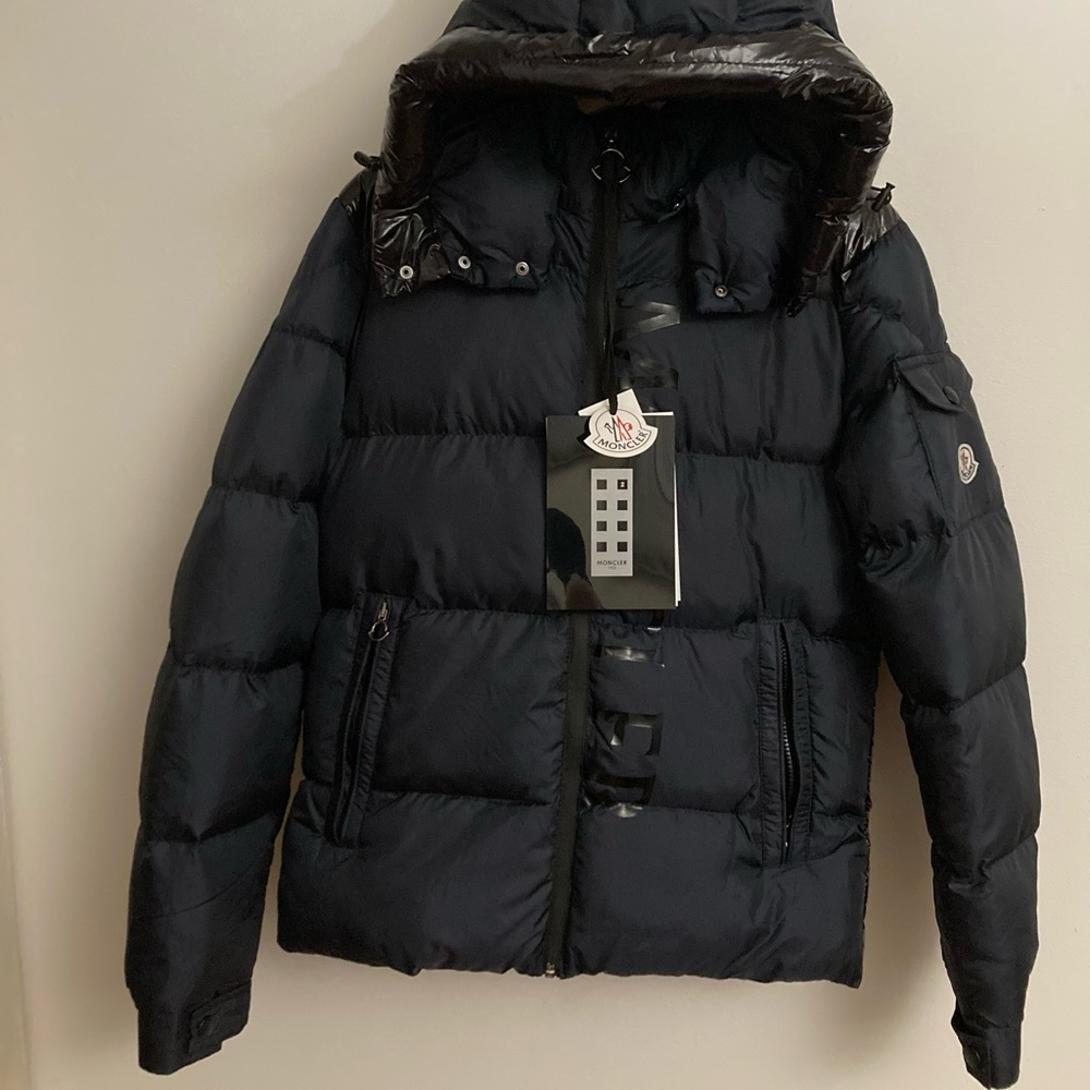 Used good condition Moncler navy puffer jacket size 3